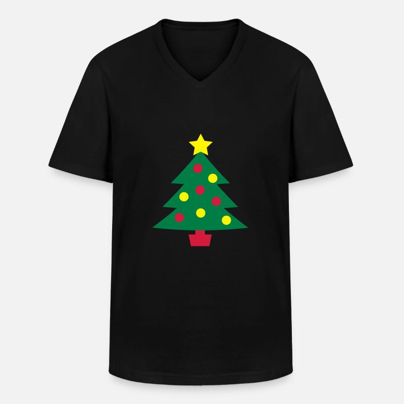 Weihnachtsbaum - Männer-T-Shirt mit V-Ausschnitt - Schwarz