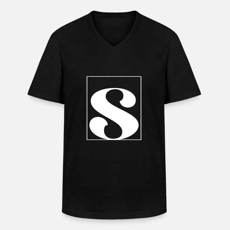 Buchstaben-Alphabet s - Männer-T-Shirt mit V-Ausschnitt - Schwarz