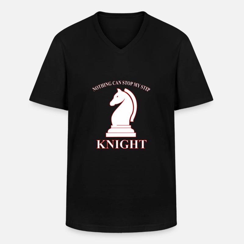 RITTER SCHACH - Männer-T-Shirt mit V-Ausschnitt - Schwarz