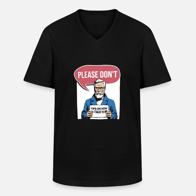Schweigsam und introvertiert - Männer-T-Shirt mit V-Ausschnitt - Schwarz