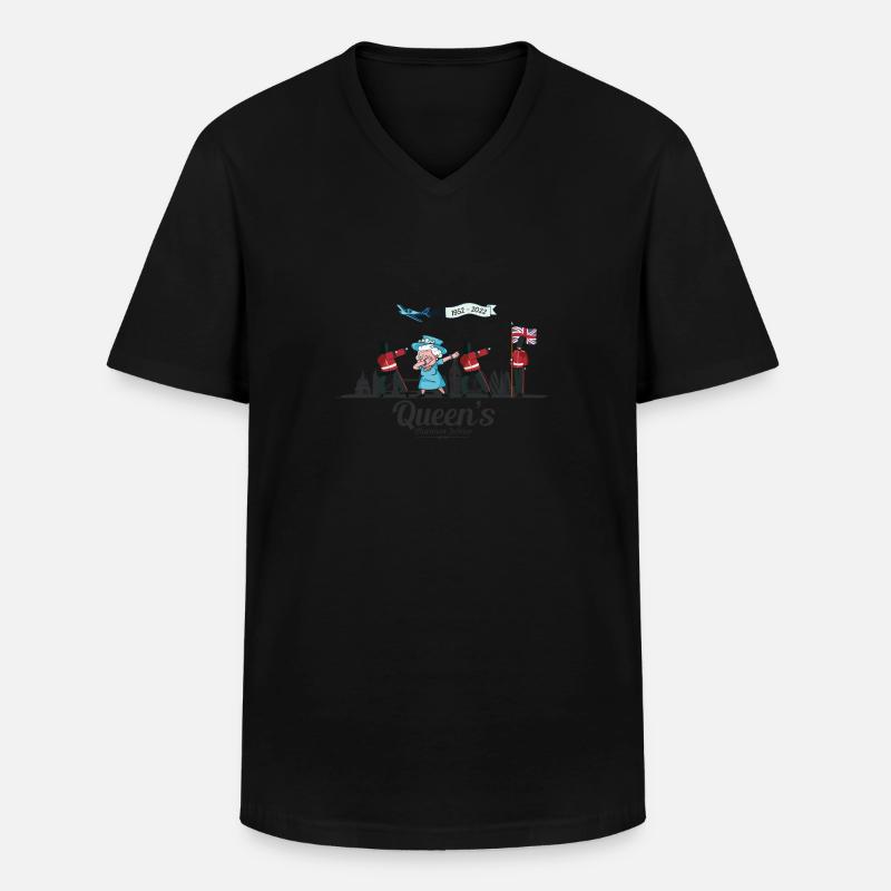 Dabbing British Queen Monarchy Platin-Jubiläum - Männer-T-Shirt mit V-Ausschnitt - Schwarz