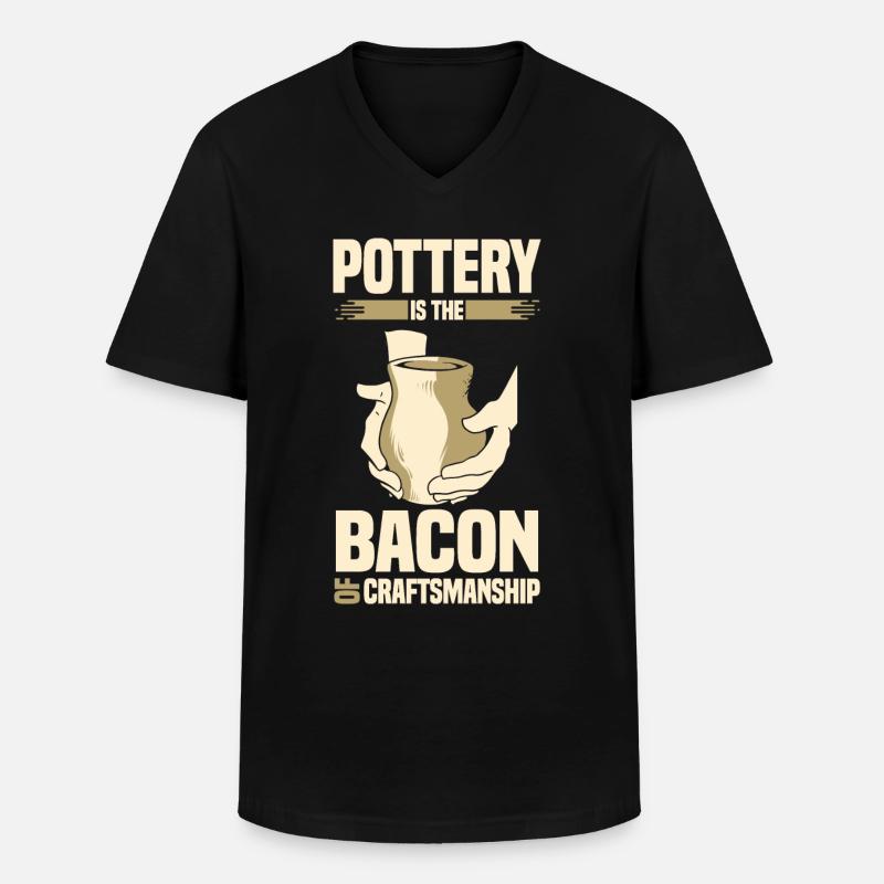 Töpfern - Männer-T-Shirt mit V-Ausschnitt - Schwarz