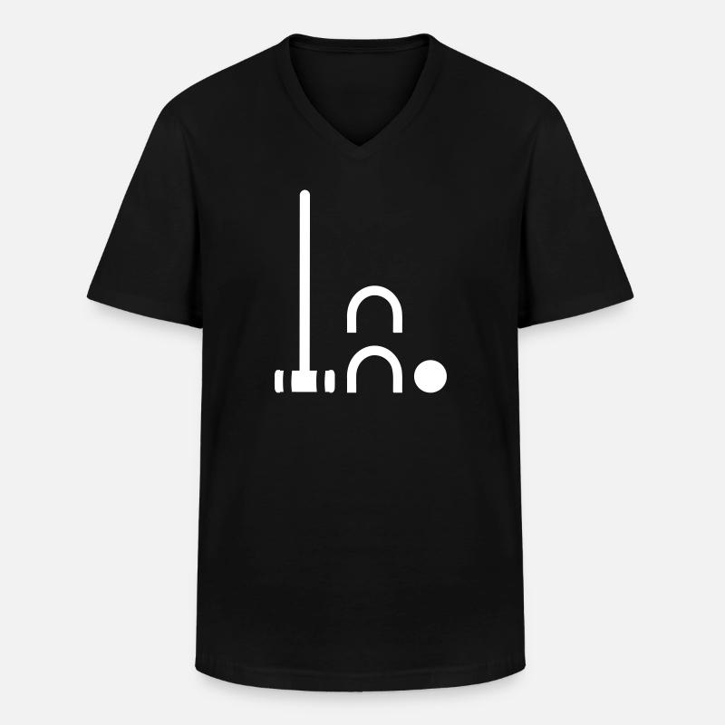 Krocket - Männer-T-Shirt mit V-Ausschnitt - Schwarz