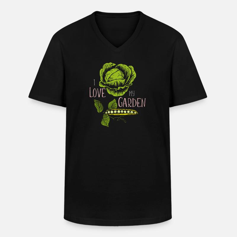 Gemüsegarten - Männer-T-Shirt mit V-Ausschnitt - Schwarz