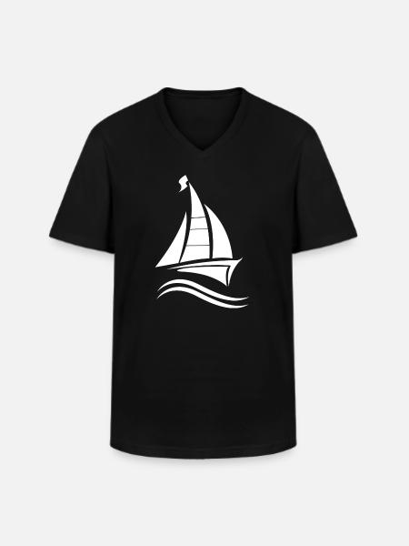 Sailing Sailboat Sailing Certificate - Men's V-Neck T-Shirt - black