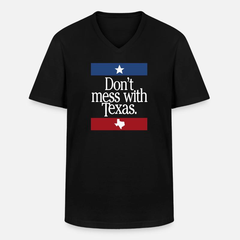 Don't Mess With Texas - Männer-T-Shirt mit V-Ausschnitt - Schwarz