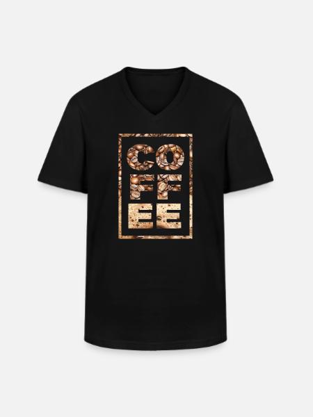 Kaffee Spruch Kaffeetrinker Kaffeebohnen Koffein - Männer-T-Shirt mit V-Ausschnitt - Schwarz