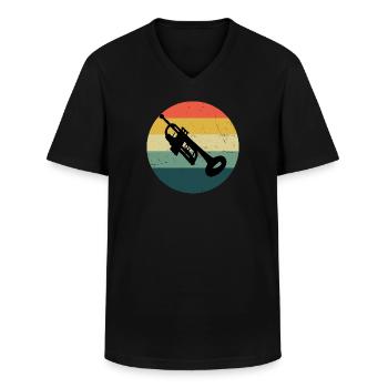 Trumpet Damen Trompeter Trumpet Player Jazz Trompe - Männer-T-Shirt mit V-Ausschnitt - Schwarz - Vorne - AI Model Male 178 dark (178cm)