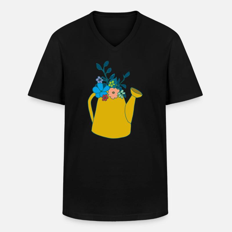 giesskanne senffarben - Männer-T-Shirt mit V-Ausschnitt - Schwarz