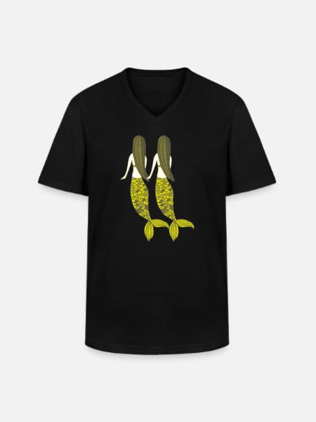 meerjungfrau 2er pack - Männer-T-Shirt mit V-Ausschnitt - Schwarz