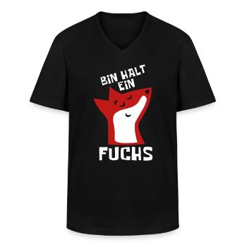 Bin halt ein Fuchs - schlau und clever - Männer-T-Shirt mit V-Ausschnitt - Schwarz - Vorne - AI Model Male 178 dark (178cm)