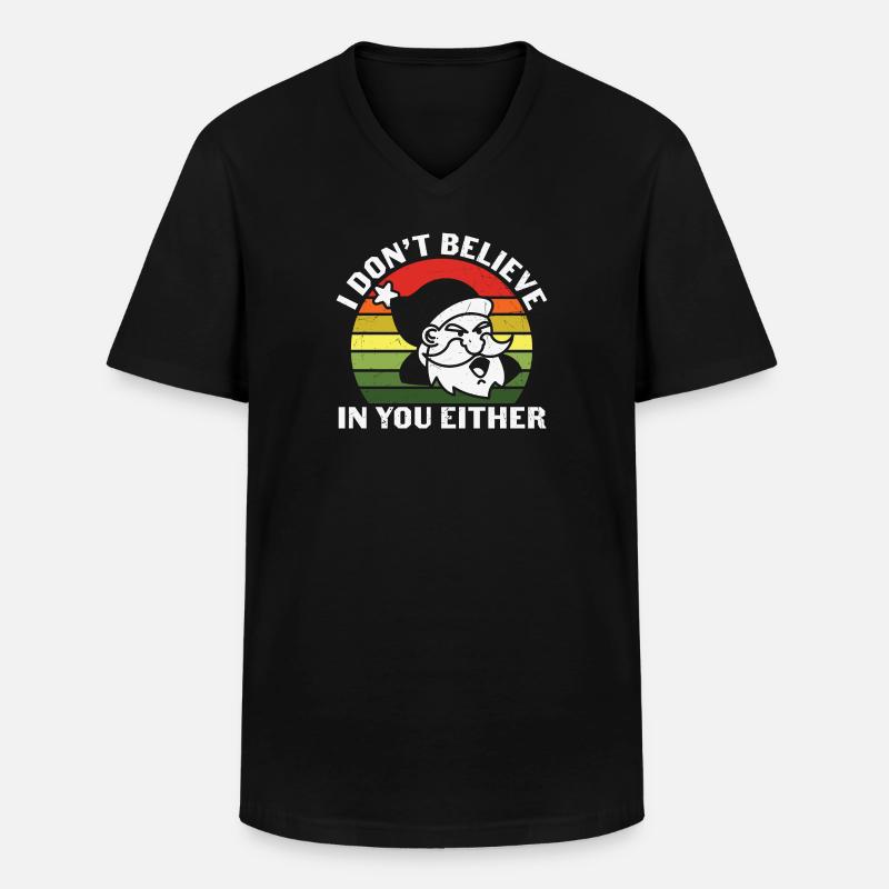 Weihnachtsmann Pullover -Weihnachten Geschenke - Männer-T-Shirt mit V-Ausschnitt - Schwarz