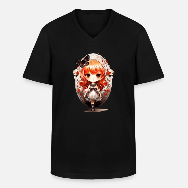 Dollie Easter - Männer-T-Shirt mit V-Ausschnitt - Schwarz