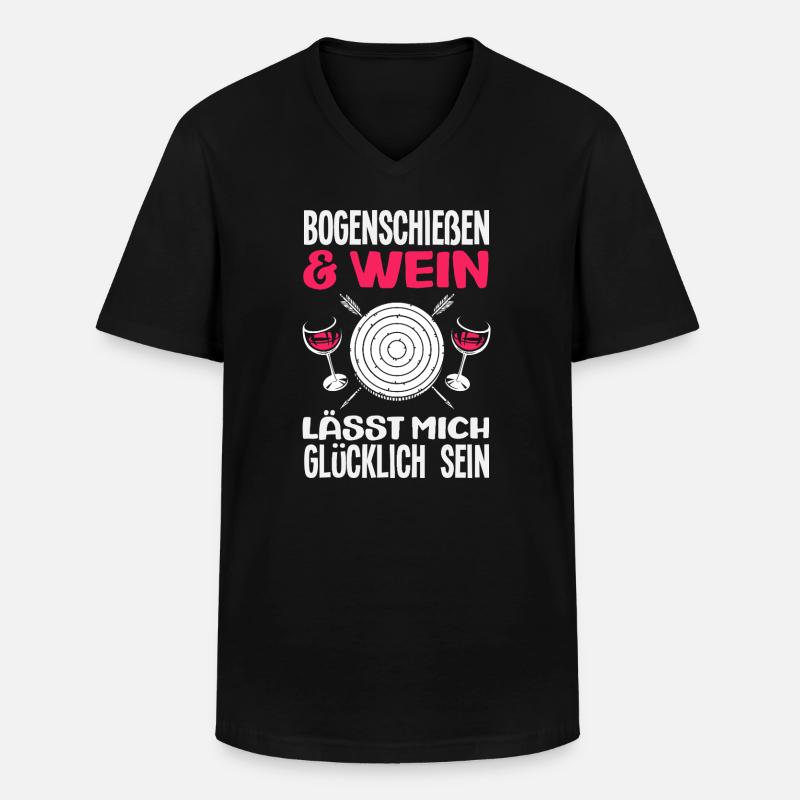 Ich gehe Bogenschießen - Männer-T-Shirt mit V-Ausschnitt - Schwarz