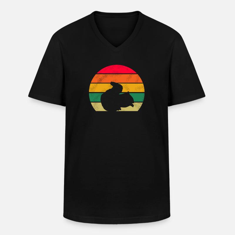 Grunge Wald Tier Retro Eichhörnchen - Männer-T-Shirt mit V-Ausschnitt - Schwarz
