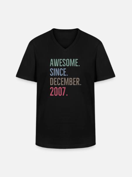 Awesome Since December 2007 - Men's V-Neck T-Shirt - black