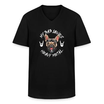 Französische Bulldogge - Männer-T-Shirt mit V-Ausschnitt - Schwarz - Vorne - AI Model Male 178 dark (178cm)