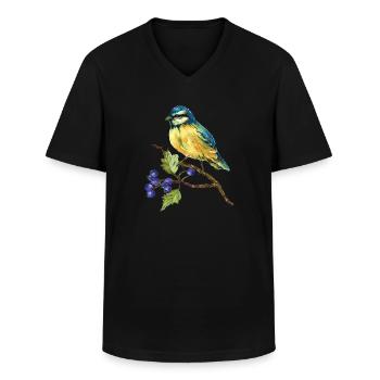 Bunter Vogel - Männer-T-Shirt mit V-Ausschnitt - Schwarz - Vorne - AI Model Male 178 dark (178cm)