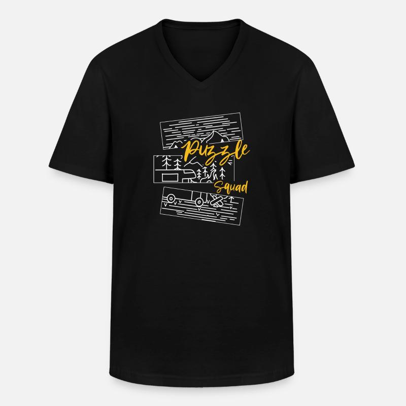 Puzzle Squad Puzzle Hobby Puzzle - Männer-T-Shirt mit V-Ausschnitt - Schwarz