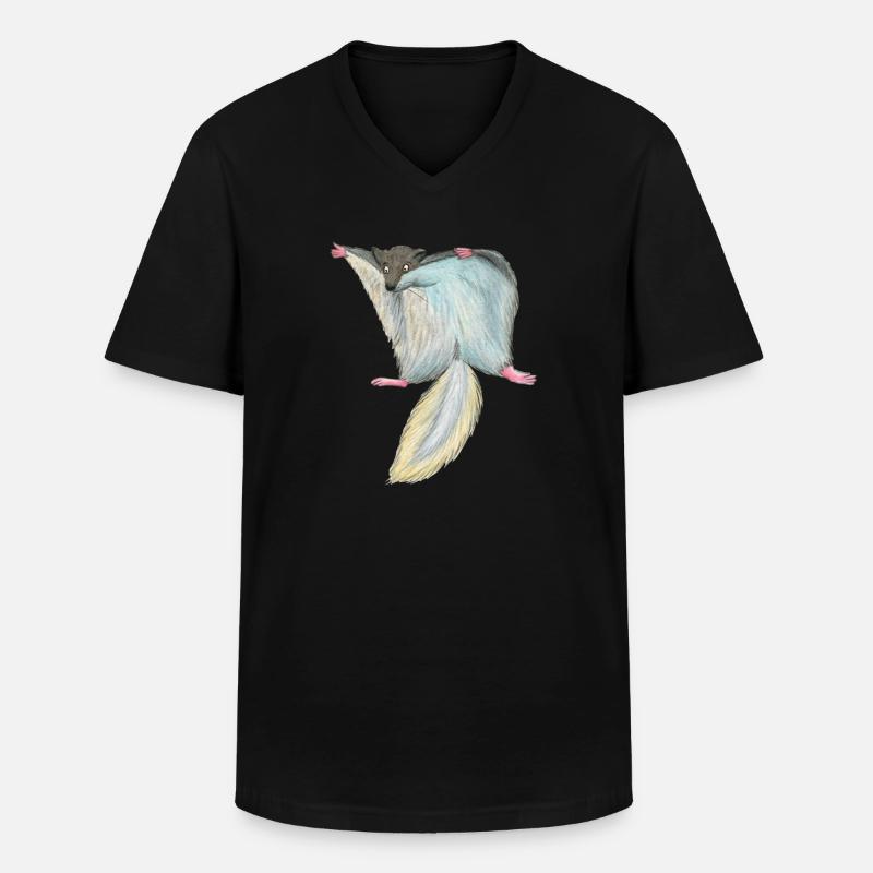 Flughörnchen - Männer-T-Shirt mit V-Ausschnitt - Schwarz