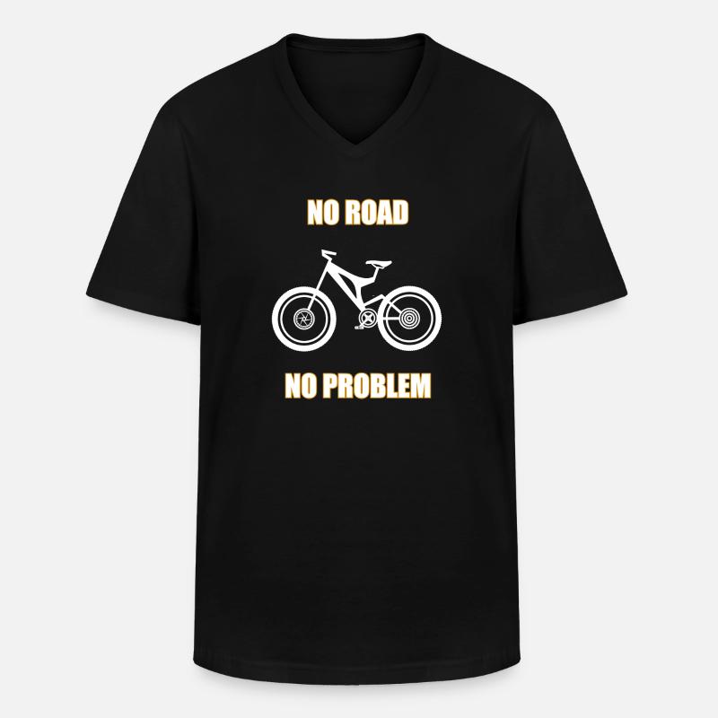 No Road No Problem - Männer-T-Shirt mit V-Ausschnitt - Schwarz