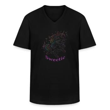 Sweet Unicorn - Männer-T-Shirt mit V-Ausschnitt - Schwarz - Vorne - AI Model Male 178 dark (178cm)