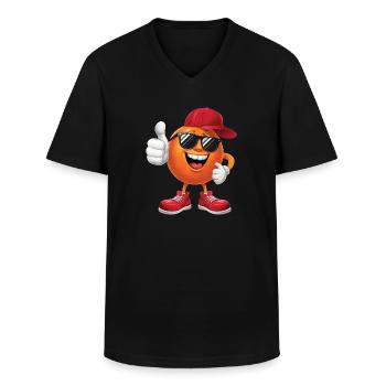 Orange - Männer-T-Shirt mit V-Ausschnitt - Schwarz - Vorne - AI Model Male 178 dark (178cm)