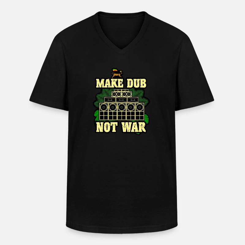 Make Dub Not War - Männer-T-Shirt mit V-Ausschnitt - Schwarz
