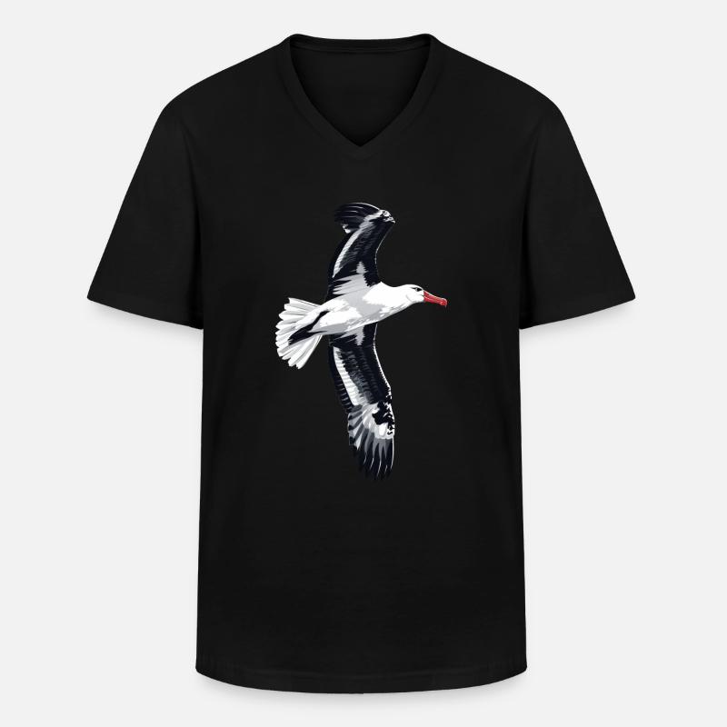 Möwe - Männer-T-Shirt mit V-Ausschnitt - Schwarz