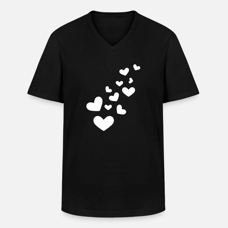 Herzchen Herz - Männer-T-Shirt mit V-Ausschnitt - Schwarz