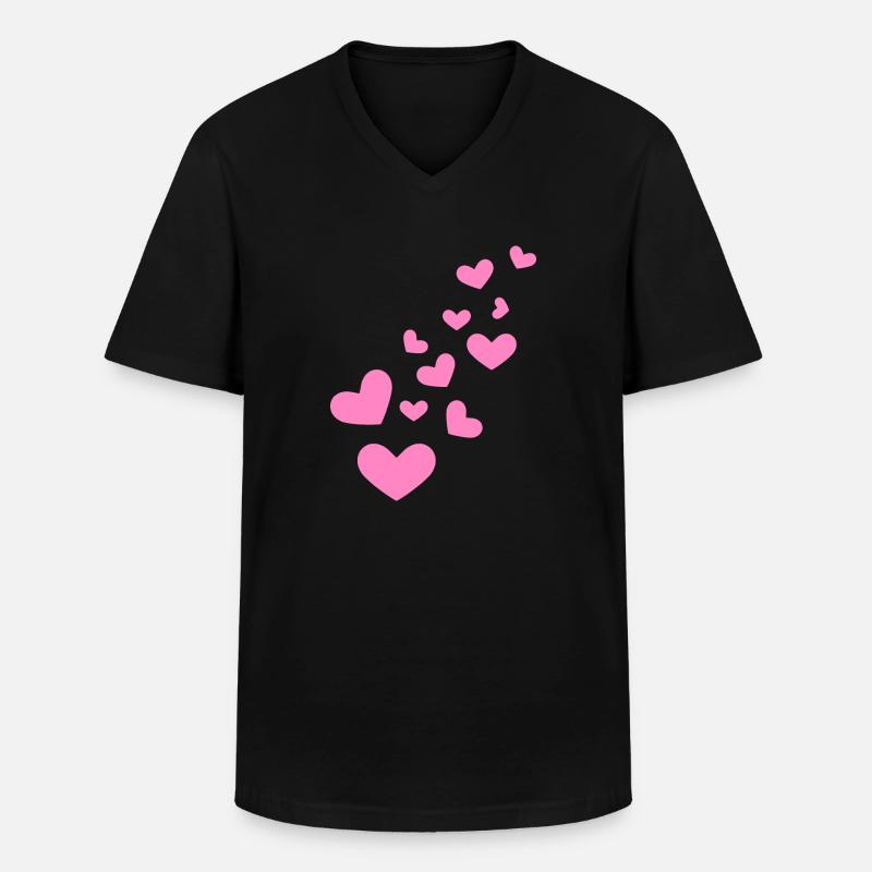 Hearts heart pattern gift - Men's V-Neck T-Shirt - black
