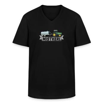 - MISTKERL - Güllefahrer , Jauchefahrer Geschenk - Männer-T-Shirt mit V-Ausschnitt - Schwarz - Vorne - AI Model Male 178 dark (178cm)