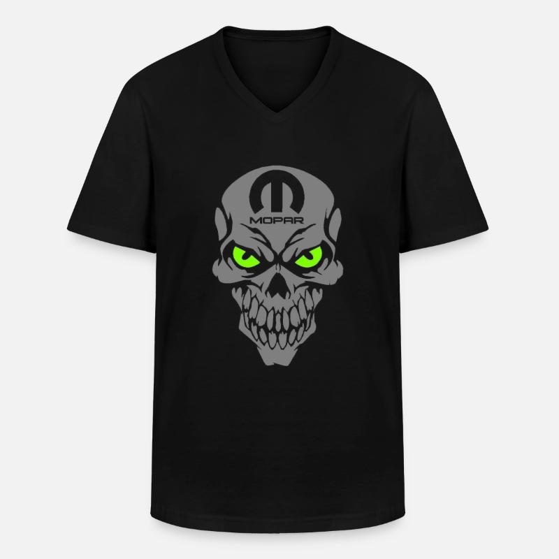 Mopar Skull - Männer-T-Shirt mit V-Ausschnitt - Schwarz