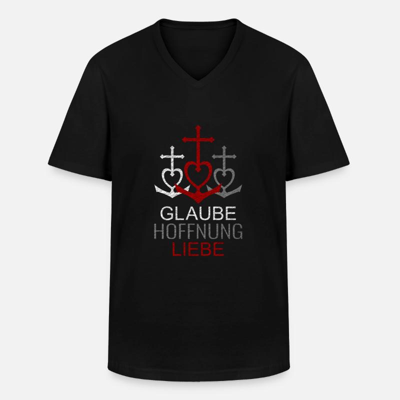 Glaube Hoffnung Liebe - Männer-T-Shirt mit V-Ausschnitt - Schwarz