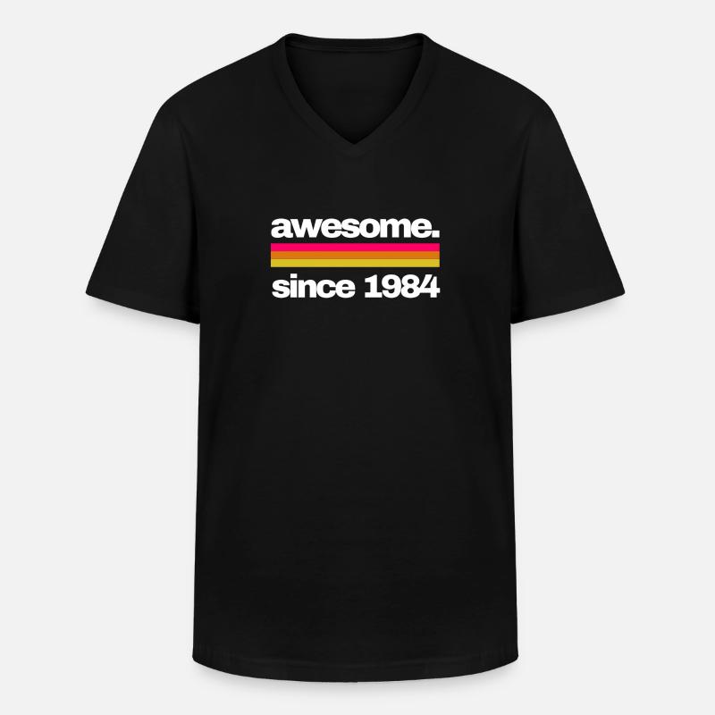 awesome since 1984 - Männer-T-Shirt mit V-Ausschnitt - Schwarz