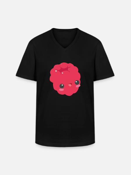 framboise douce - T-shirt col V Homme - noir