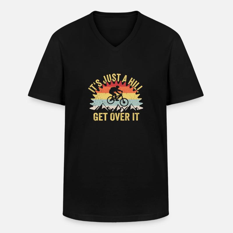 VTT VTT VTT Descente - T-shirt col V Homme - noir