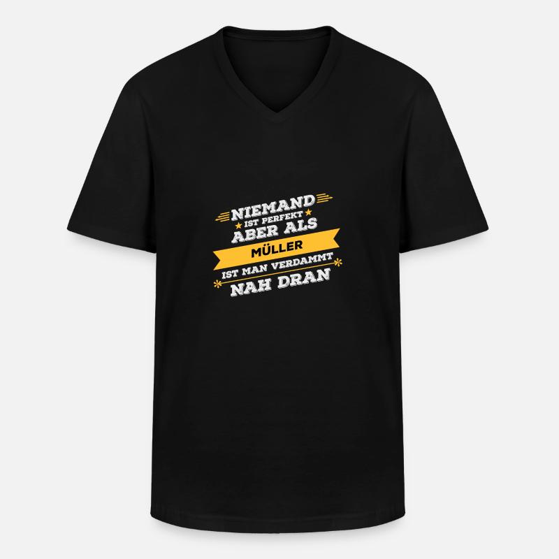 Müller Beruf Geschenk - Männer-T-Shirt mit V-Ausschnitt - Schwarz