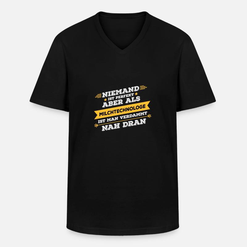 Milchtechnologe Beruf Geschenk - Männer-T-Shirt mit V-Ausschnitt - Schwarz