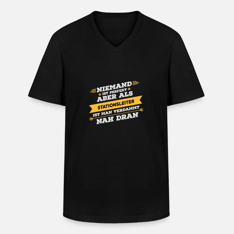 Stationsleiter Beruf Geschenk - Männer-T-Shirt mit V-Ausschnitt - Schwarz