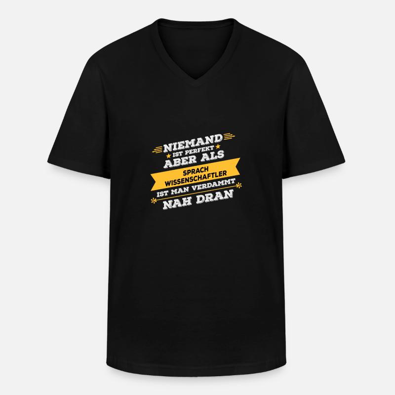 Sprachwissenschaftler Beruf Geschenk - Männer-T-Shirt mit V-Ausschnitt - Schwarz