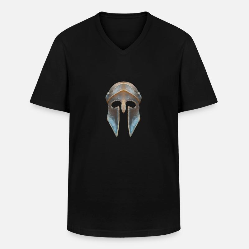 Gladiatorenhelm Low-Polygon-Effekt - Männer-T-Shirt mit V-Ausschnitt - Schwarz