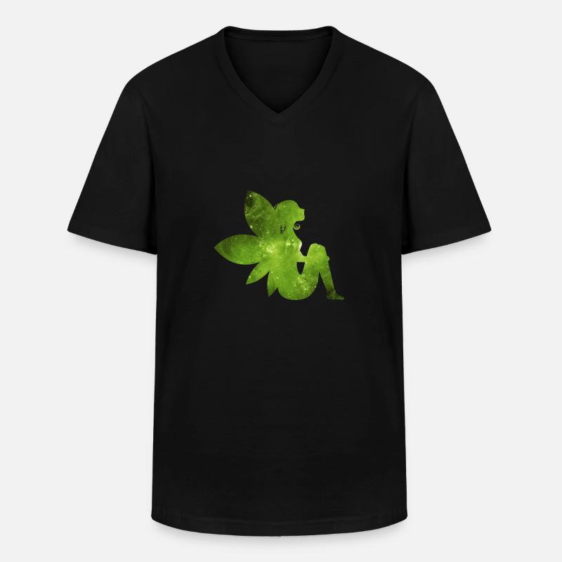 Grüne Fee Geschenk Idee Elfe - Männer-T-Shirt mit V-Ausschnitt - Schwarz