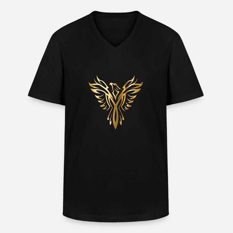PHOENIX - Männer-T-Shirt mit V-Ausschnitt - Schwarz