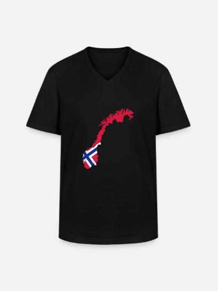 Norway - Men's V-Neck T-Shirt - black