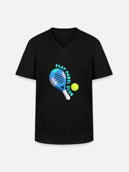 Padel - Gave til padelspiller - Klassisk herre T-shirt med V-udskæring - sort