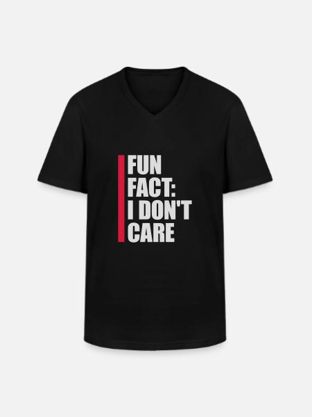 I don't care fact - Men's V-Neck T-Shirt - black