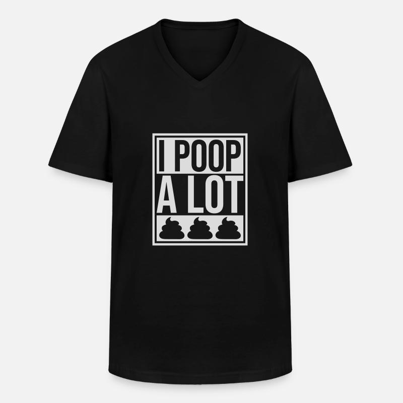 Je fais beaucoup caca - T-shirt col V Homme - noir