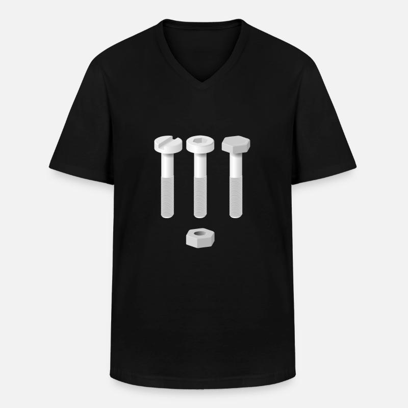 Schrauben - Männer-T-Shirt mit V-Ausschnitt - Schwarz