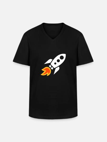 Rocket - Men's V-Neck T-Shirt - black